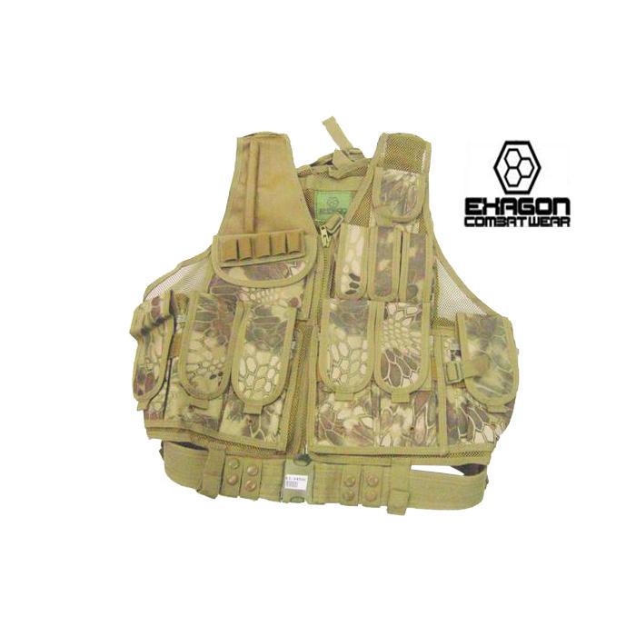 EXAGON TACTICAL VEST SNAKE CAMO WITH 13 POCKETS AND HOLSTER